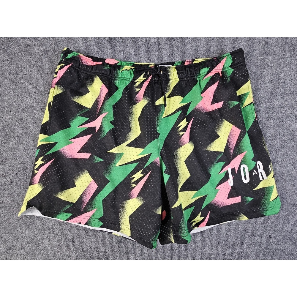 Air Jordan Shorts Mens 3XL Mesh Basketball Retro 90s Black Green Pink Yellow‎